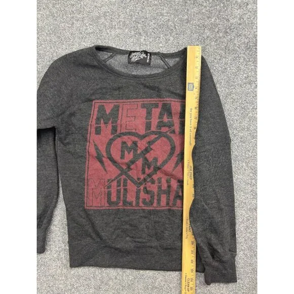 Metal Mulisha Sweatshirt Women's Small Gray Graphic Pullover Round Neck - Picture 4 of 6